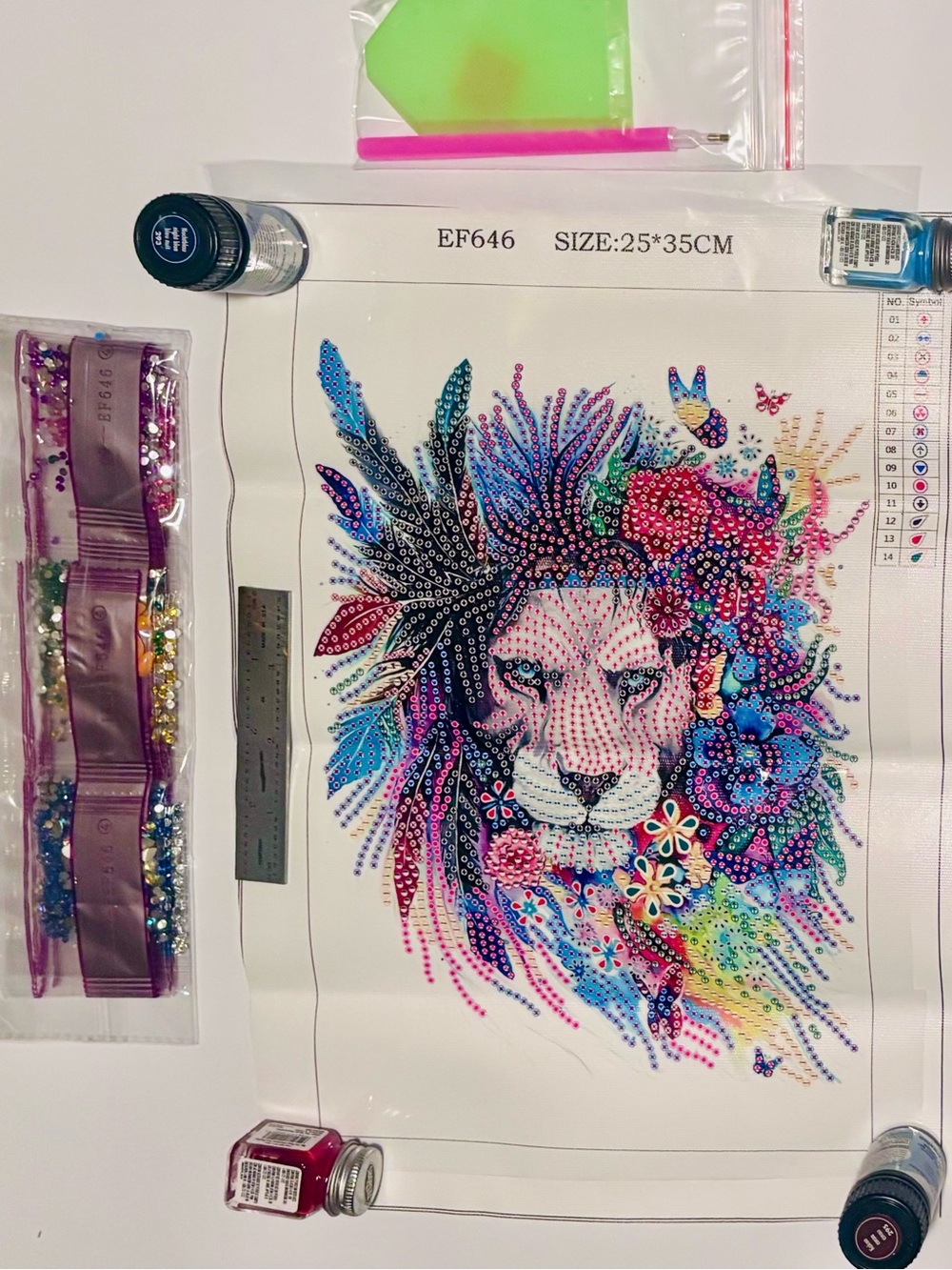 New Rhinestone Lion’s Mane 5D DIY Diamond Painting Kit, 10x14"